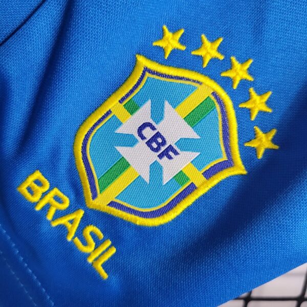 Brazil 2022 World Cup Home Kids Jersey And Shorts Kit - Image 9