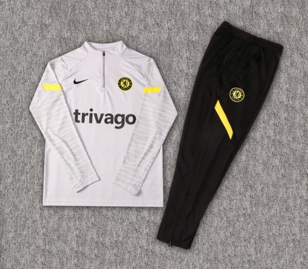Chelsea 2021-22 Half-Zip Tracksuit Grey - Image 2