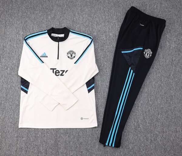 Manchester United 2023-24 Half-Zip Tracksuit White - Image 2