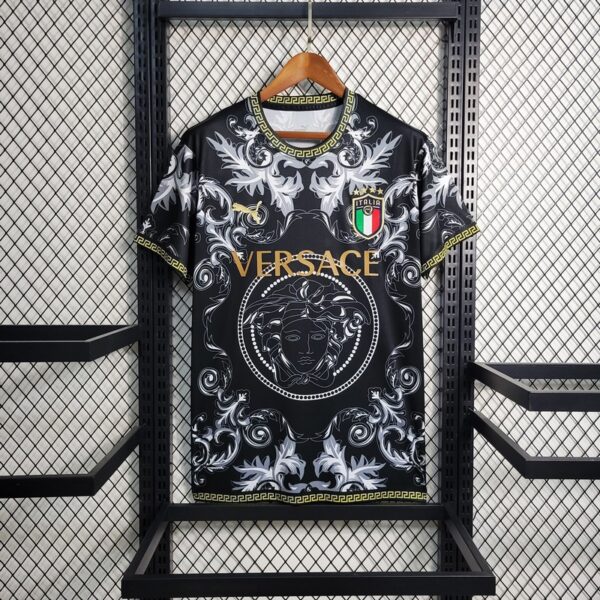 Italy 2023/24 Versace Co-Branded Edition Jersey Black - Image 2