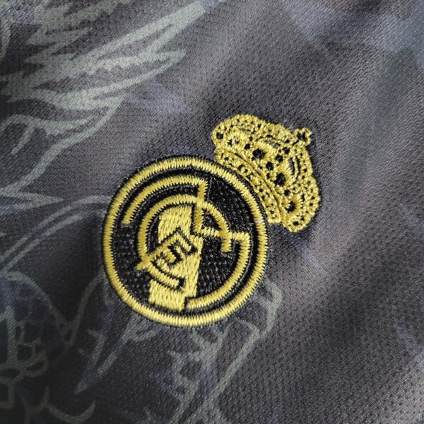 Real Madrid 2022/23 Black Dragon Edition Kids Jersey And Shorts Kit - Image 3