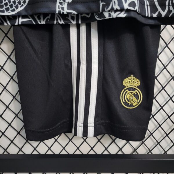 Real Madrid 2022/23 Black Dragon Edition Kids Jersey And Shorts Kit - Image 9