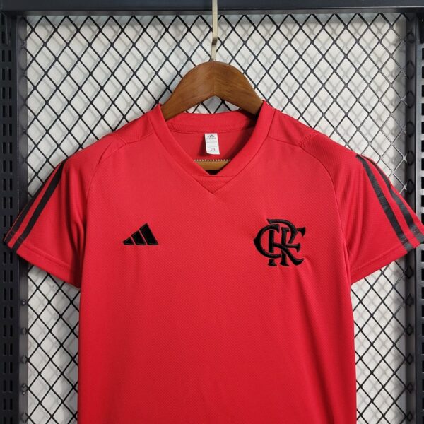 Flamengo 2023/24 Red Kids Jersey And Shorts Kit - Image 2