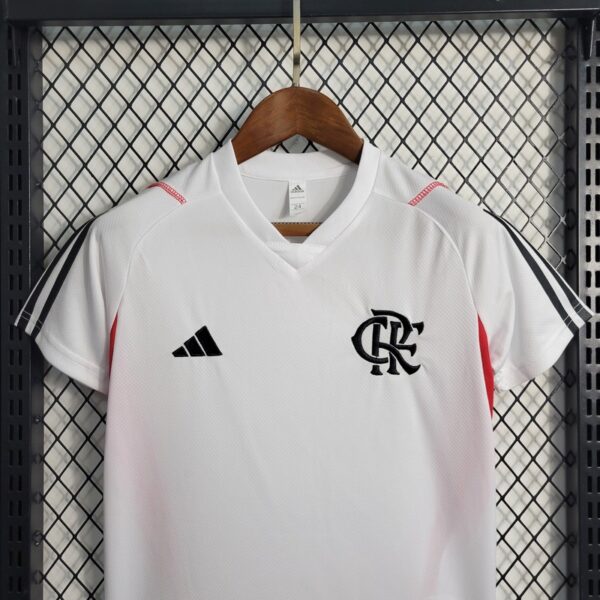 Flamengo 2023/24 White Kids Jersey And Shorts Kit - Image 2