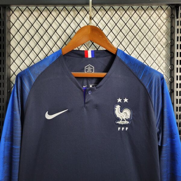 France 2018/19 Home Long Sleeves Retro Jersey - Image 2