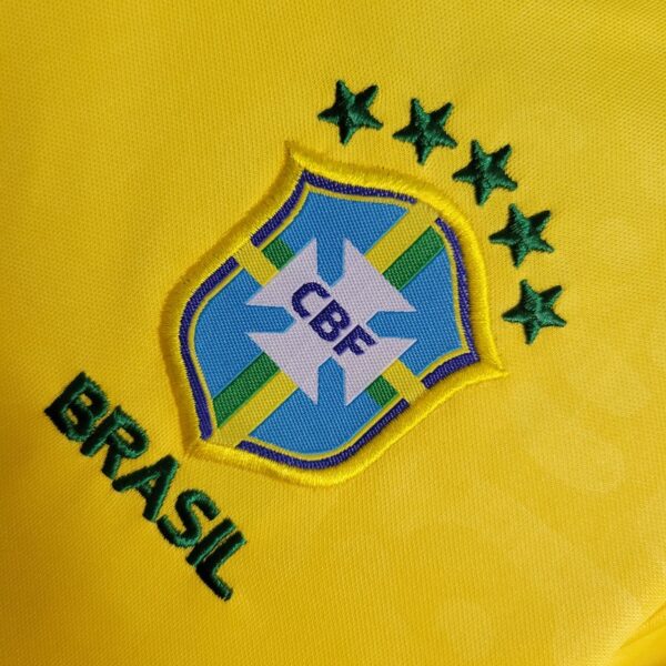 Brazil 2022 World Cup Home Kids Jersey And Shorts Kit - Image 3