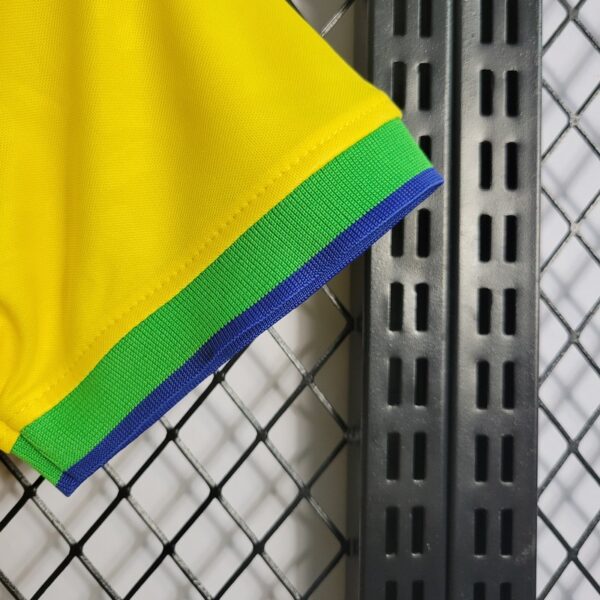 Brazil 2022 World Cup Home Kids Jersey And Shorts Kit - Image 6