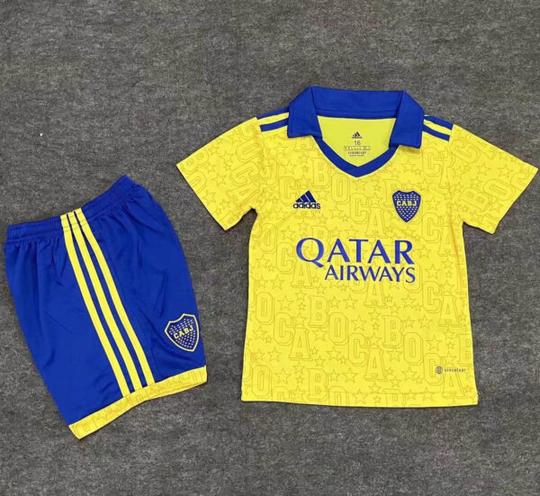 Boca Juniors 2022/23 Third Kids Jersey And Shorts Kit - Image 3
