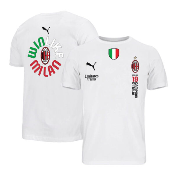 AC Milan 2021/22 Campioni D'italia Celebrative T-shirt - White