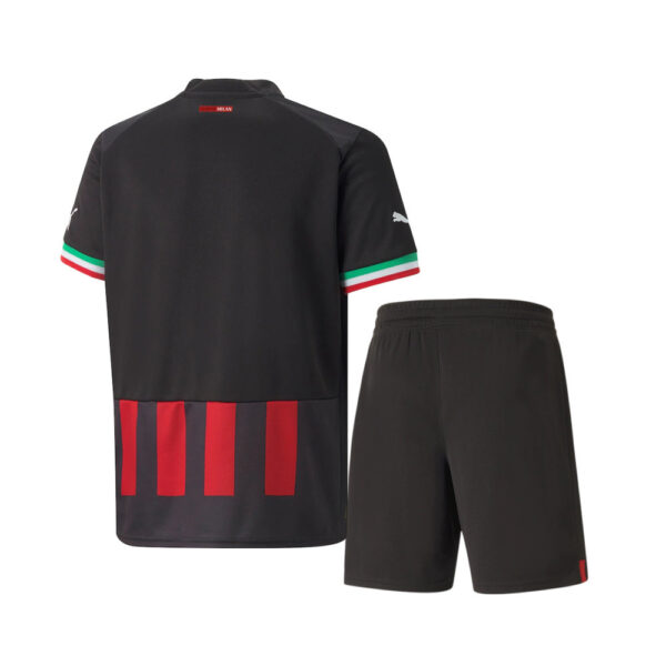 AC Milan 2022/23 Home Kids Jersey And Shorts Kit - Image 2