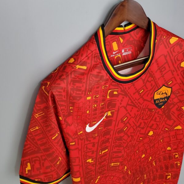 AS Roma 2020/21 Pre-Match Red Jersey - Image 6