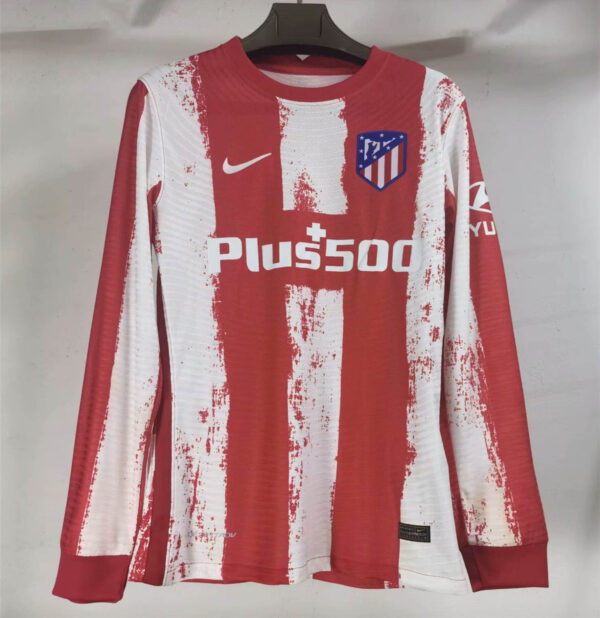 Atletico Madrid 2021/22 Home Authentic Long Sleeves Player Version Jersey