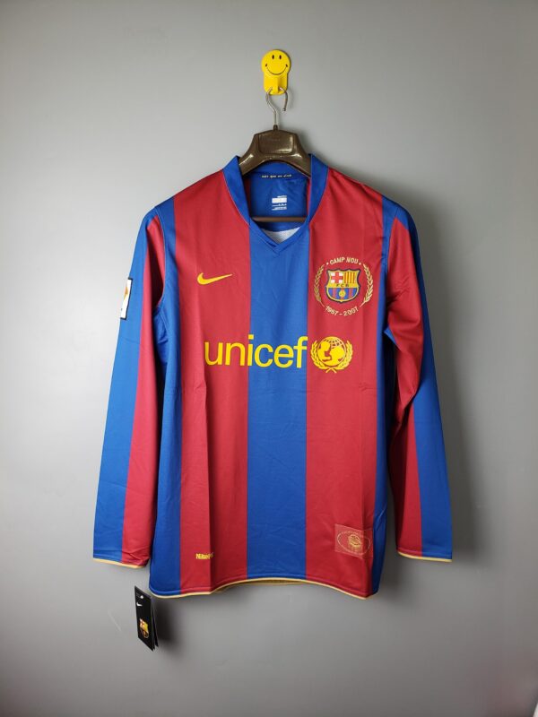 Barcelona 2007/2008 Home Long Sleeves Retro Jersey