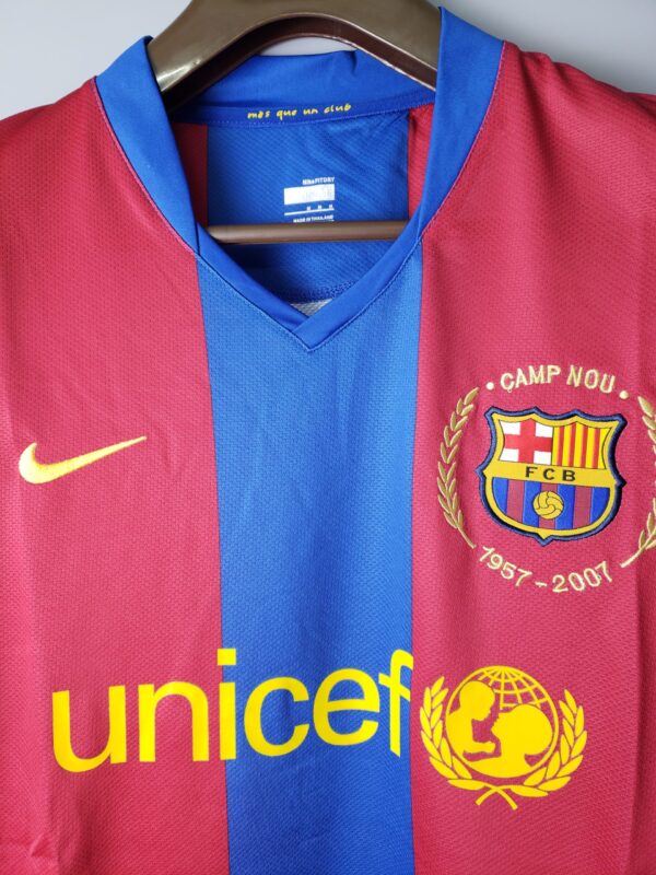Barcelona 2007/2008 Home Long Sleeves Retro Jersey - Image 4
