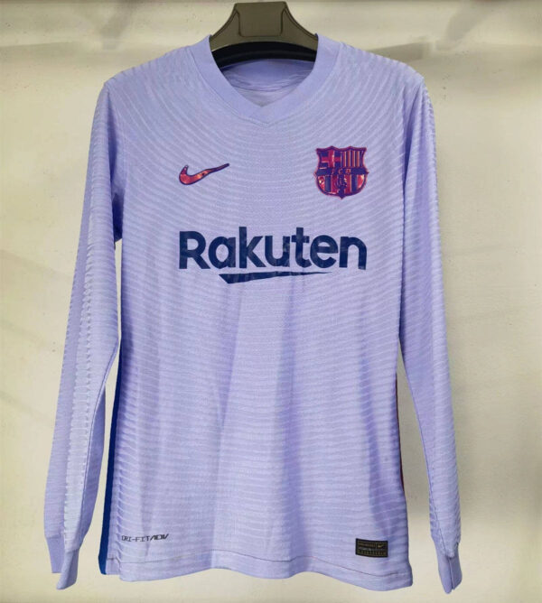 Barcelona 2021/22 Away Authentic  Long Sleeves Player Version Jersey