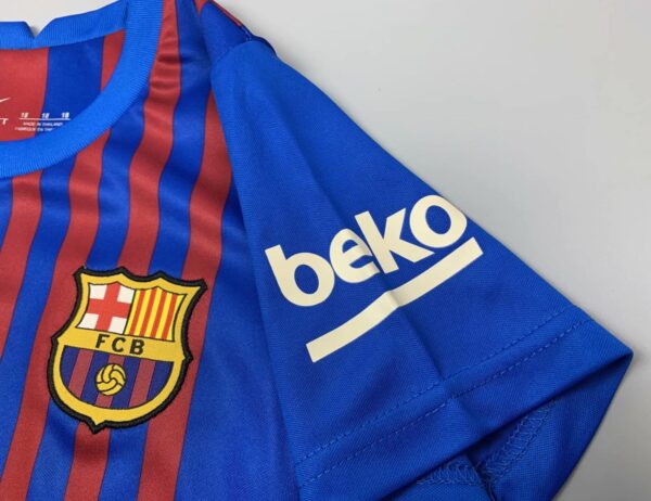 Barcelona 2021/22 Home Kids Jersey And Shorts Kit - Image 5