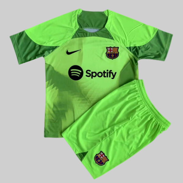 Barcelona 2022/23 Goalkeeper Adult Jersey And Shorts Kit - Image 2