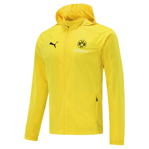 Borussia Dortmund 2022 Windbreaker Hoodie Jacket Yellow - Image 2