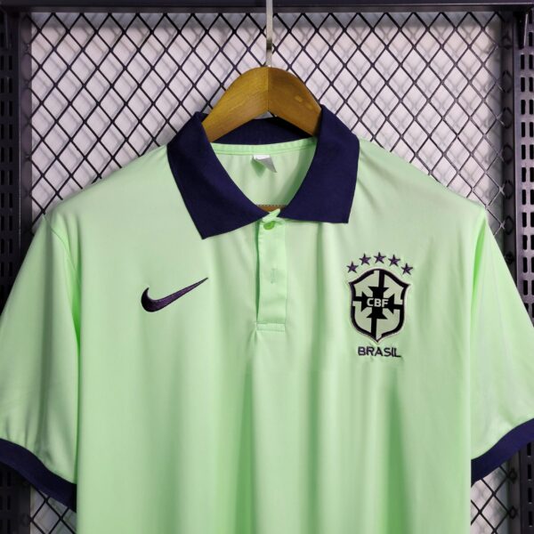 Brazil 2023/24 Light Green Polo Jersey - Image 2