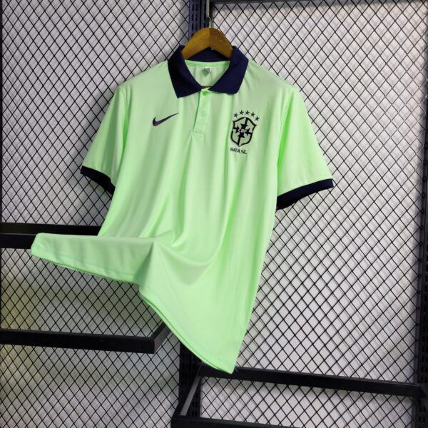 Brazil 2023/24 Light Green Polo Jersey - Image 6