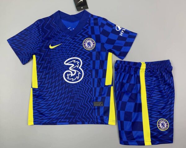 Chelsea 2021/22 Home Kids Jersey And Shorts Kit - Image 4