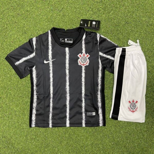 Corinthians 2021/22 Away Kids Jersey And Shorts Kit - Image 3