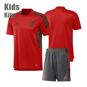 Flamengo 2021 Red Training Kids Jersey And Shorts Kit