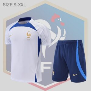 France 2022-23 Pre-Match Training Adult Jersey And Shorts Kit
