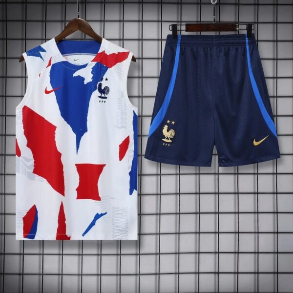 France 2022/23 Sleeveless Jersey With Shorts Kit - Image 2