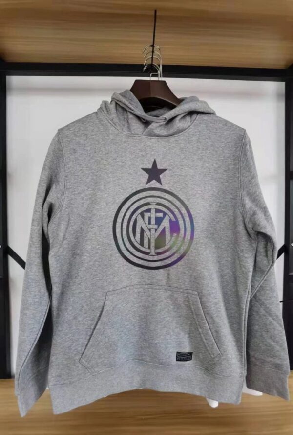 Inter Milan 2022 Sweater Hoodie Gray - Image 2
