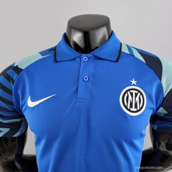 Inter Milan 2022/23 Polo Blue Boutique Jersey - Image 2