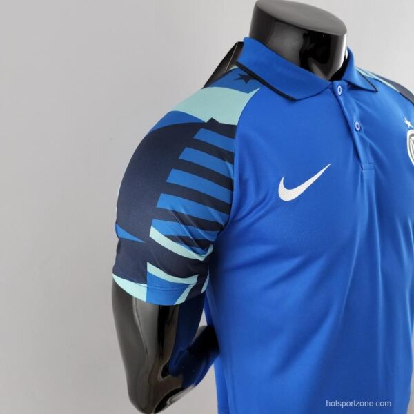Inter Milan 2022/23 Polo Blue Boutique Jersey - Image 3