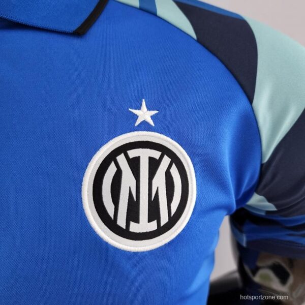 Inter Milan 2022/23 Polo Blue Boutique Jersey - Image 5