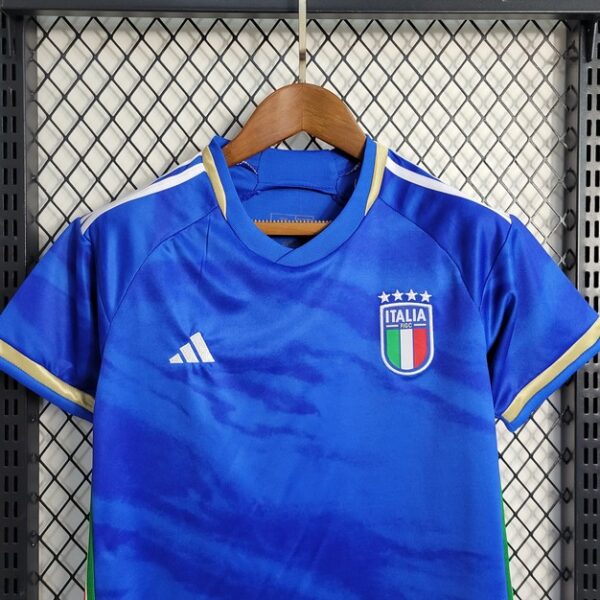 Italy 2023/24 Home Kids Jersey And Shorts Kit - Image 2