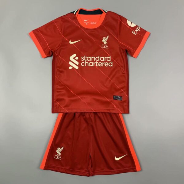 Liverpool 2021/22 Home Kids Jersey And Shorts Kit - Image 2