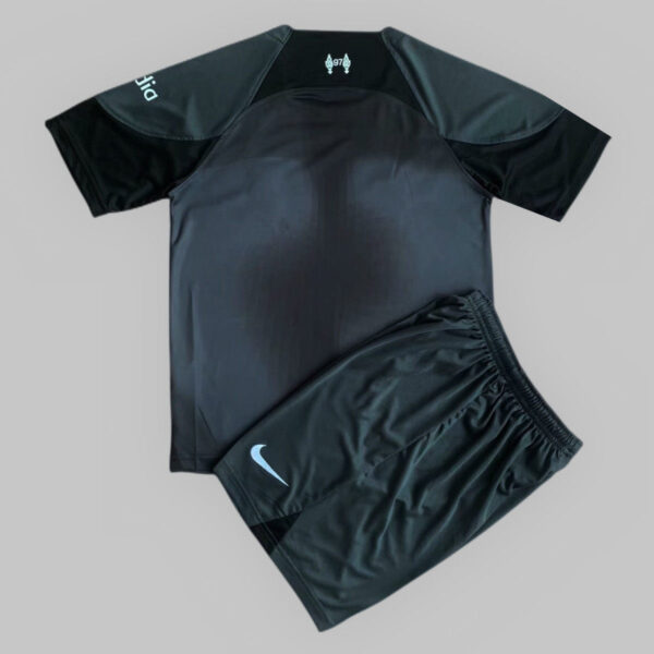 Liverpool 2022/23 Away Goalkeeper Kids Jersey And Shorts Kit - Image 4