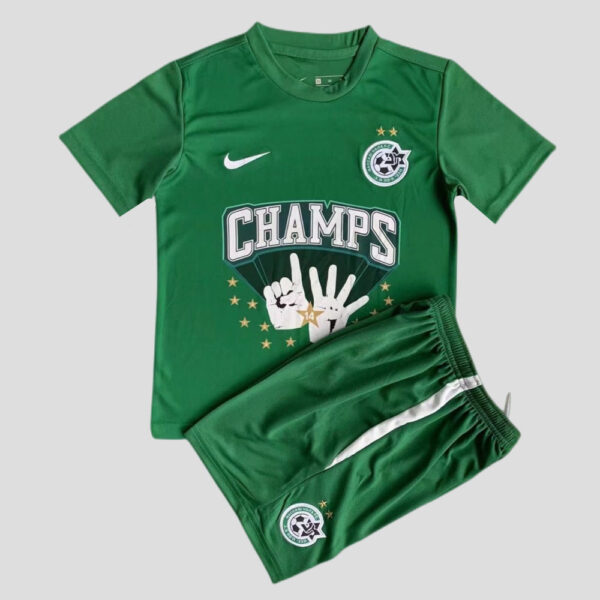 Maccabi Haifa 2021/22 Champion Adult Jersey And Shorts Kit - Green - Image 3