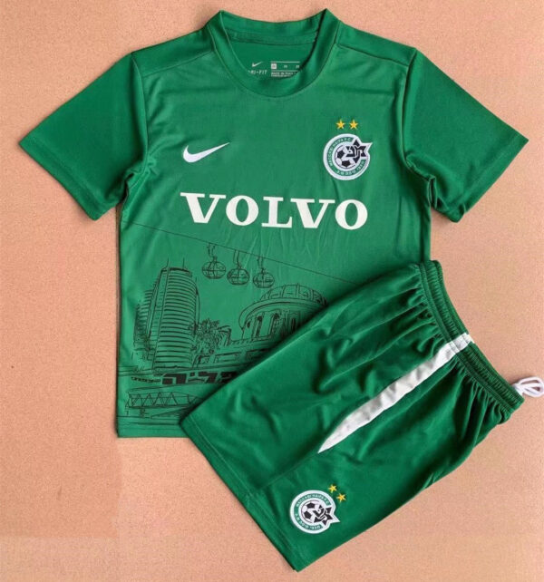 Maccabi Haifa 2021/22 Derby Kids Jersey And Shorts Kit - Image 2