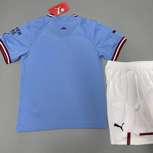 Manchester City 2022/23 Home Kids Jersey And Shorts Kit - Image 7