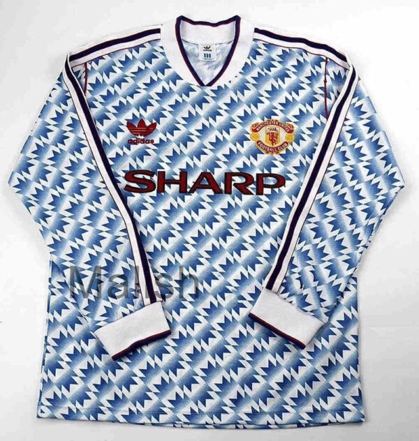 Manchester United 1990/92 Away Long Sleeves Retro Jersey - Image 11