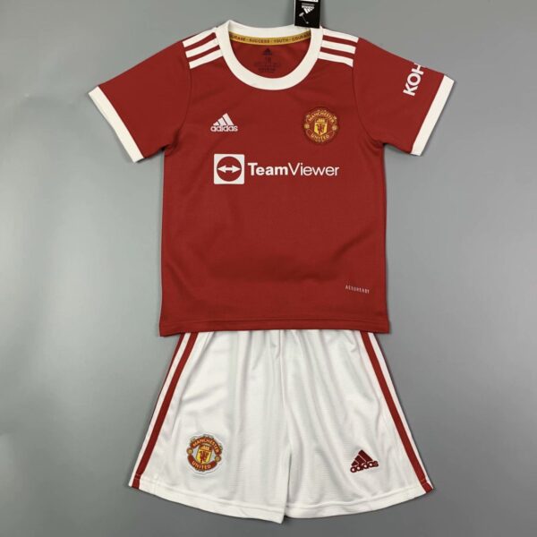 Manchester United 2021/22 Home Kids Jersey And Shorts Kit - Image 3