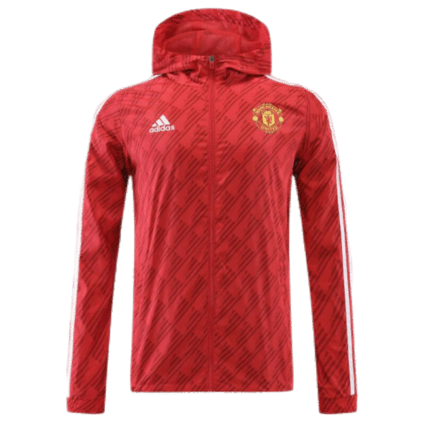 Manchester United 2022 Windbreaker Hoodie Jacket Red