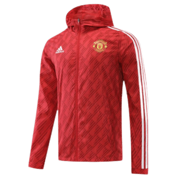 Manchester United 2022 Windbreaker Hoodie Jacket Red - Image 2