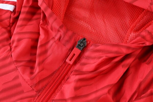 Manchester United 2022 Windbreaker Hoodie Jacket Red - Image 6