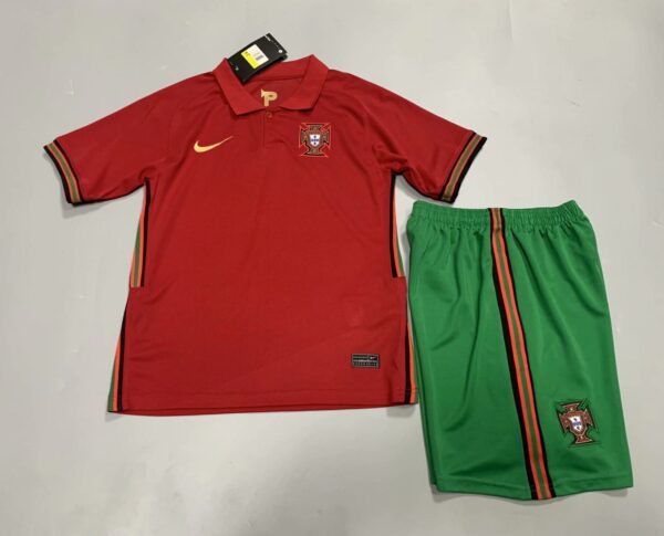 Portugal 2021 Home Kids Jersey And Shorts Kit - Image 3