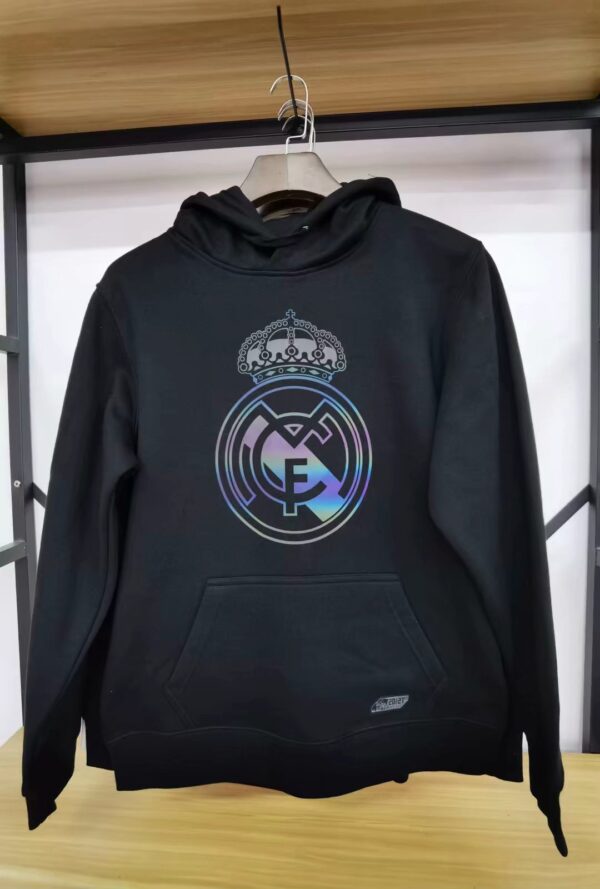 Real Madrid 2022 Sweater Hoodie Black - Image 2