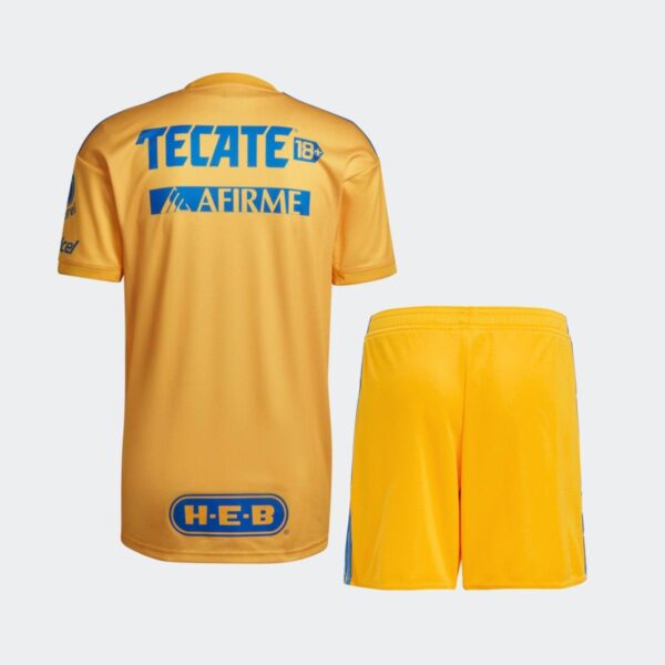 Tigres UANL 2022/23 Home Kids Jersey And Shorts Kit - Image 2
