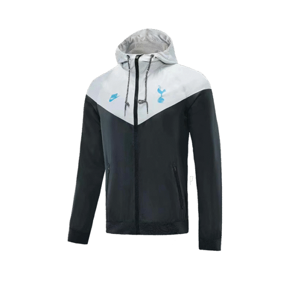 Tottenham Hotspur 2022 Black&grey Windbreaker Hoodie Jacket