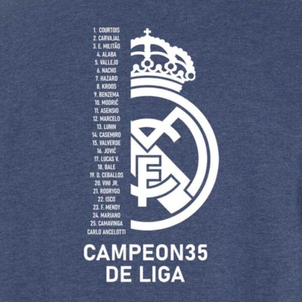 Real Madrid 2021/22 Campeones 35 T-shirt Navy - Image 3