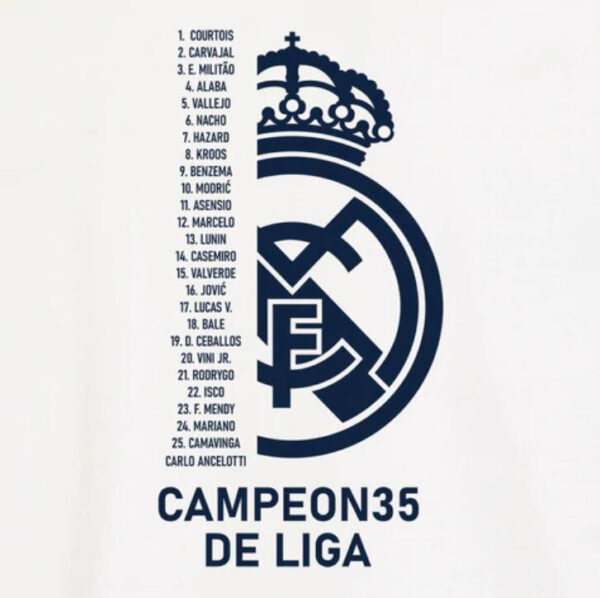 Real Madrid 2021/22 Campeones 35 T-shirt - Image 2